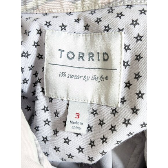 TORRID Jacket Coat Size 3 Camo Pink Gray Cinch Waist Draw String Cotton Spandex - Picture 6 of 7